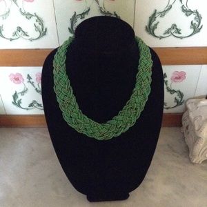Vintage Braided Beaded Statement Necklace